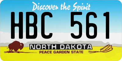 ND license plate HBC561