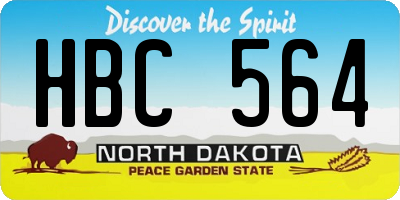 ND license plate HBC564