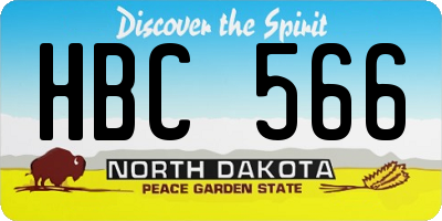 ND license plate HBC566