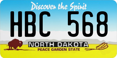 ND license plate HBC568