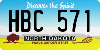 ND license plate HBC571