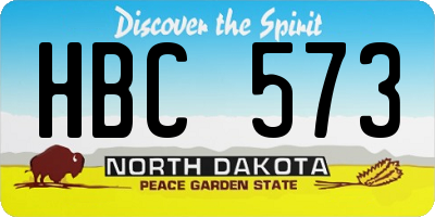 ND license plate HBC573