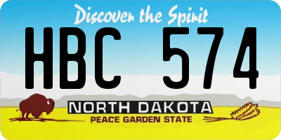 ND license plate HBC574