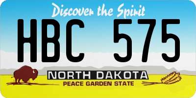 ND license plate HBC575