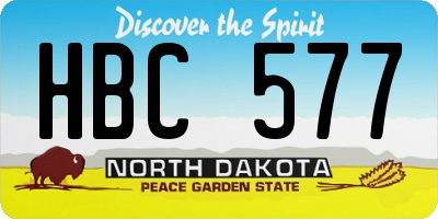 ND license plate HBC577