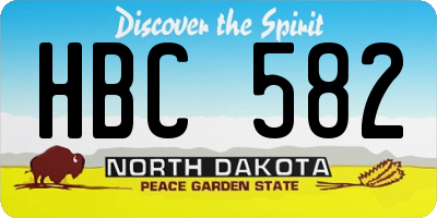 ND license plate HBC582