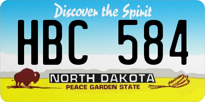 ND license plate HBC584