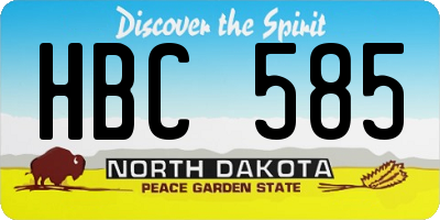 ND license plate HBC585