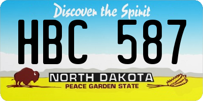 ND license plate HBC587