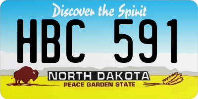 ND license plate HBC591