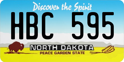 ND license plate HBC595