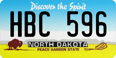 ND license plate HBC596