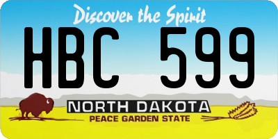 ND license plate HBC599