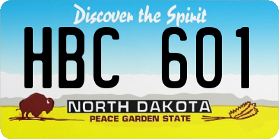ND license plate HBC601