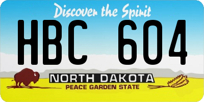 ND license plate HBC604