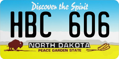 ND license plate HBC606