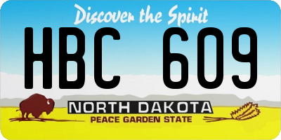ND license plate HBC609