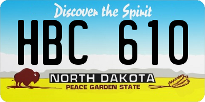 ND license plate HBC610