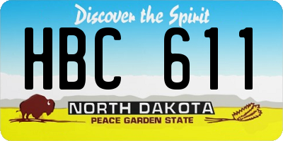 ND license plate HBC611