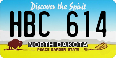 ND license plate HBC614