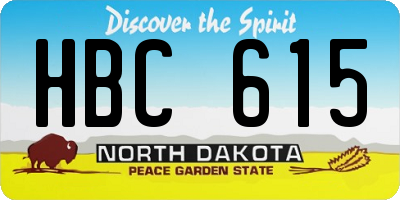 ND license plate HBC615