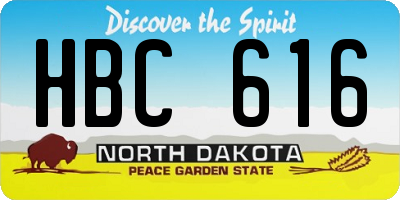 ND license plate HBC616