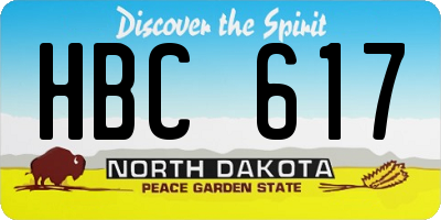 ND license plate HBC617