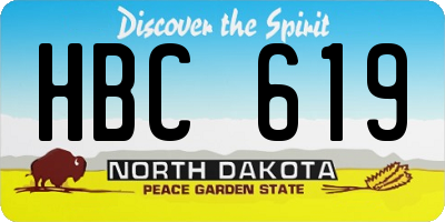 ND license plate HBC619