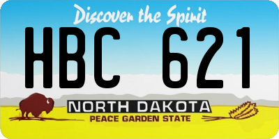 ND license plate HBC621