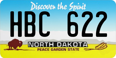 ND license plate HBC622
