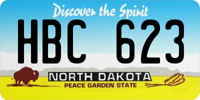 ND license plate HBC623