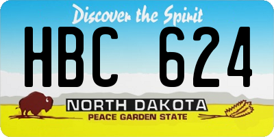 ND license plate HBC624