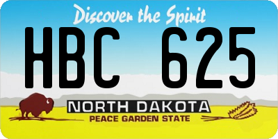 ND license plate HBC625