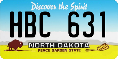 ND license plate HBC631