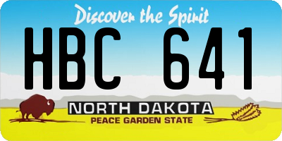ND license plate HBC641