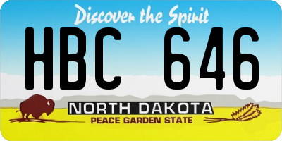 ND license plate HBC646