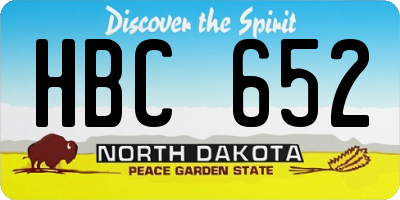 ND license plate HBC652