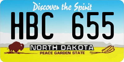 ND license plate HBC655
