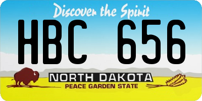 ND license plate HBC656