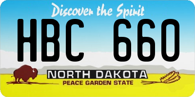 ND license plate HBC660
