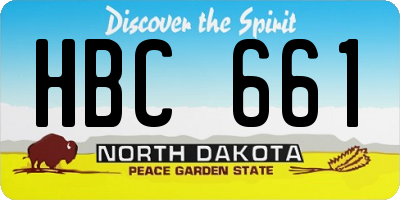 ND license plate HBC661