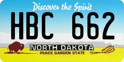 ND license plate HBC662