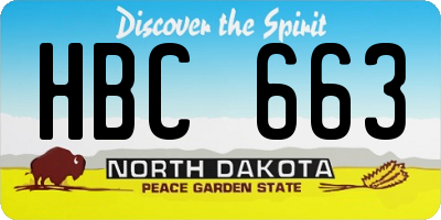 ND license plate HBC663
