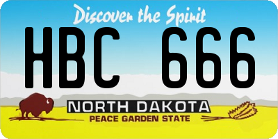 ND license plate HBC666