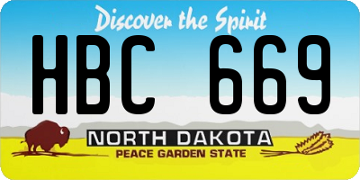 ND license plate HBC669