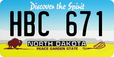ND license plate HBC671