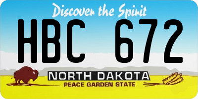 ND license plate HBC672