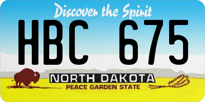 ND license plate HBC675