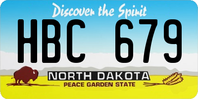 ND license plate HBC679