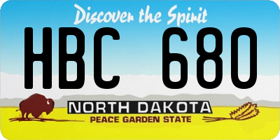 ND license plate HBC680